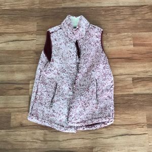 Pink, white, red vest